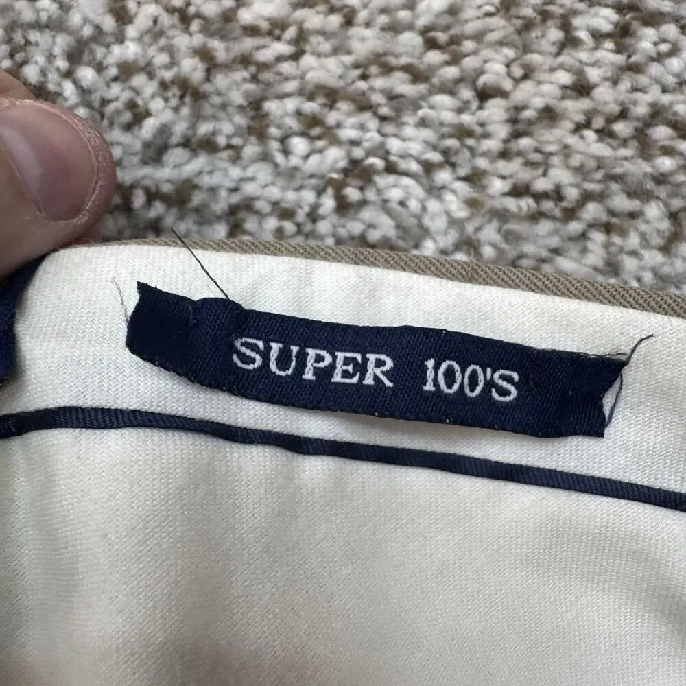 Vintage Polo Super 100s Ralph Lauren Pants Mens 38x30 Brown Polo University Wool